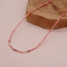 1 件圣诞多色米珠女士项链首饰