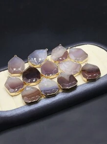 4 件/套隨機顏色天然石材吊墜吊墜適合 Diy 女士男士項鍊珠寶配件日常禮物