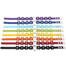 1pc Gothic Choker Collar Necklace With Pu Leather Strap And Metal Chain Design - Flower love necklace - View 12