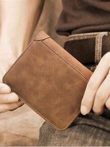 1pc Men's Multi-Card Wallet Short Matte Leather Wallet Retro Three-Fold Vertical Wallet Clip Gifts For Valentine's Day Business Casual For Men Wallet Purse Wallet Small Wallet Men Wallet Leather