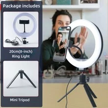 Anillo De Luz De Transmisión En Vivo De Selfie De 8 Pulgadas - Negro - Ver 4