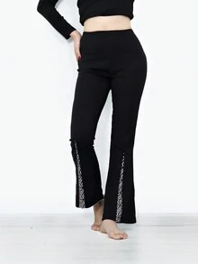 1入組舒服的女性黑色傘狀瑜珈褲