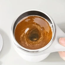 Automatic Mixer Cup Multi-Functional Electric Coffee Cup Slouchy Man Rotating Magnetic Stainless Steel Cup Of Milk Cup Mug Cup - White - View 6