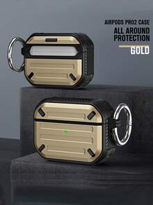 AirPods Case Cover,  Air Pod Case for Women Men Protective Shockproof iPod Cover with Keychain Compatible with Apple AirPods 2nd 1st Generation Charging Case 2&1 - Gold - View 14