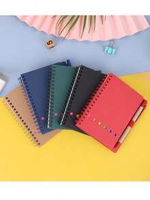 1入組商務pu封面a6鐵絲綁定筆記本套裝,附有便利貼、索引標籤和記錄本,適用於辦公室會議 - 藍色 - 查看 8