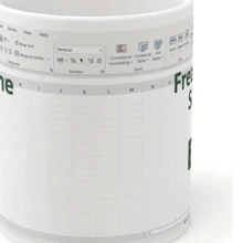 1pc In The Sheets Coffee Cup, Funny Excel Spreadsheet Printed Mug, Excel Shortcut Ceramic Mug, Ideal Gift For Colleague, Accountant, Boss, And Friends - White - View 8