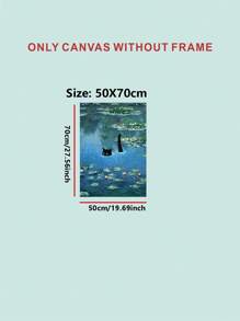 1 bức tranh trang trí hình mèo trên hoa súng sáng tạo, tranh vải sơn dầu chống thấm nước cho phòng khách và phòng ngủ, không khung, áp phích - Nhiều màu - Xem 6