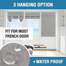 French Door Curtains Linen Textured Privacy French Door Blinds Kitchen Window Curtains Waterproof Room Darkening Curtains For Glass Door Tie Up Shade For Bedroom, 1 Panel - 灰色 - 查看 9
