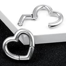 1 件装不锈钢心形耳坠耳塞挂钩适用于拉长耳垂耳塞时尚穿孔身体首饰