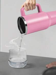 Pandance 一只40盎司不鏽鋼真空保溫杯,附有手柄和吸管,適用於家庭和戶外,防漏,防燙旅行杯,適用於冷熱飲料,理想的禮品選擇