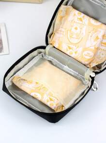 Simplicity Travel Makeup Bag, 1Pc Multifunctional Cosmetic Organizer Handbag Bath Shower Wallet Pouch Portable Cosmetics Brush Storage Clutch With Zipper Closure For Lipstick, Brush, Skincare, Mobile Phone, Coin, Small Items, For Vacation And School Use Storage Makeup Organizer Makeup Case Makeup Travel Toiletry Organizer Essentials Gifts,Gifts For Women,Christmas Gifts,Gift Ideas For Women,Pouch,Makeup Pouch,Travel Essential - Black - View 8