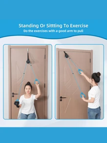 Shoulder Pulley, Door Mounted Shoulder Pulley For Shoulder Exercise, Shoulder Pulley System - Blue - View 2