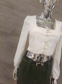 Women Blouses - 白色 - 查看 3