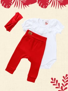 Baby Girls Sets - Red and White - View 1
