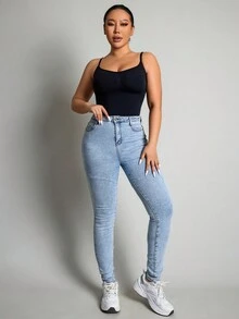 Tummy Control Butt Lift Bust-wrapped Shapewear Jumpsuit - Black - View 8