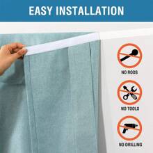 French Door Curtains Linen Textured Privacy French Door Blinds Kitchen Window Curtains Waterproof Room Darkening Curtains For Glass Door Tie Up Shade For Bedroom, 1 Panel - 阿誇 - 查看 3