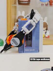 復古家電,機械打字機,復古電視模型套件,懷舊玩具,diy積木,適合男孩的生日禮物 - 彩色 - 查看 3