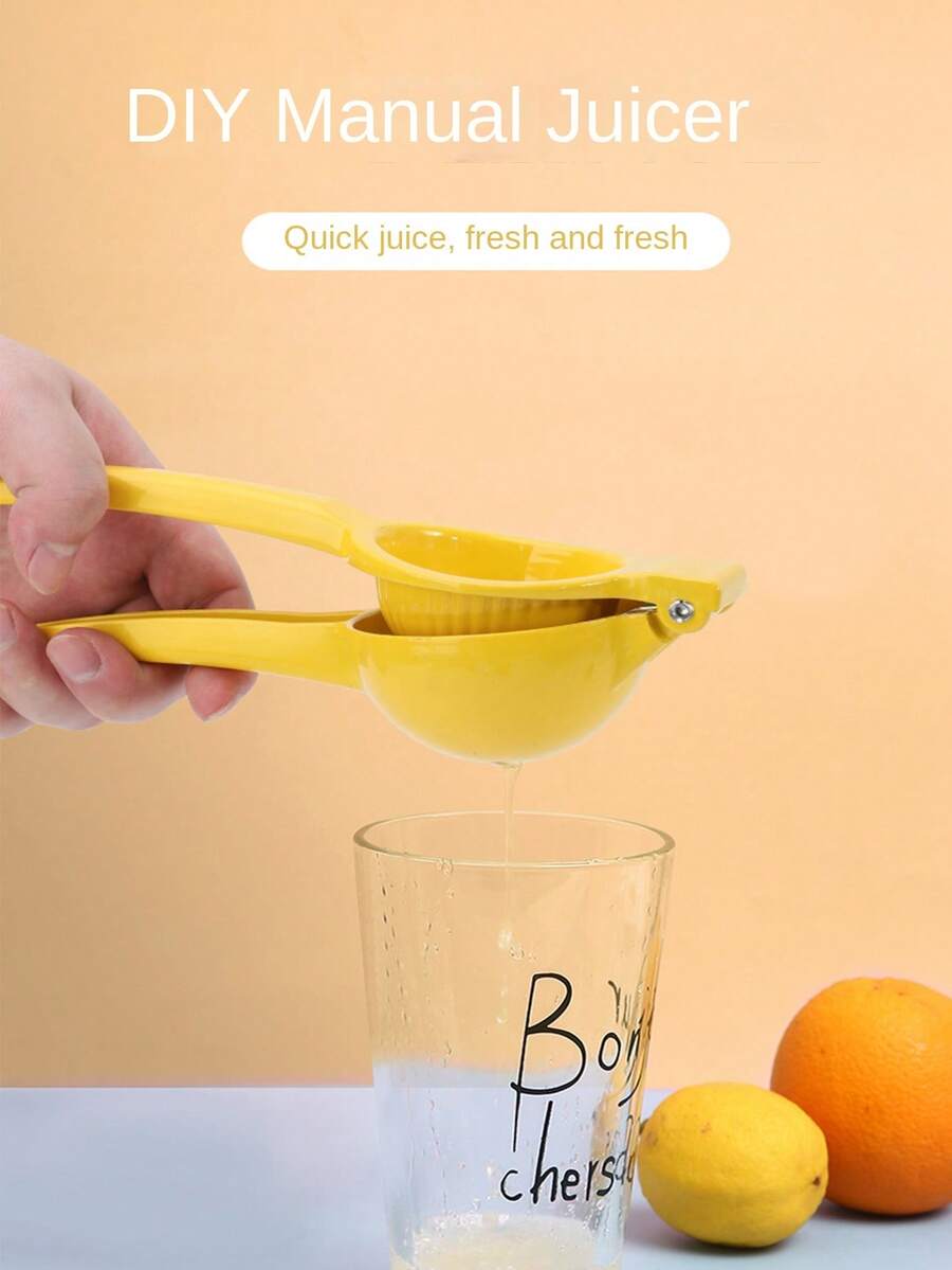 1pc Lemon Squeezer Press, Hand Juicer Kitchen Tool - Yellow - View 1