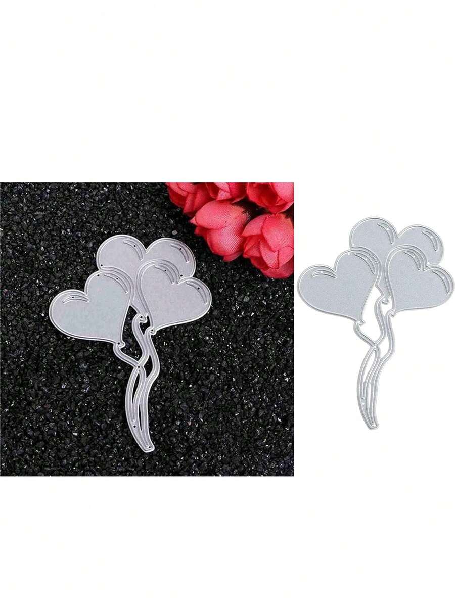 1 Miếng Tim Quả bóng bay Hình dạng Thép carbon Cắt Chết Đối với Giấy Thủ công mỹ nghệ Đồ trang trí , Thích hợp Đối với Phong bì , Thiệp mừng , Khung ảnh DIY Cắt Chết - Bạc - Xem 1