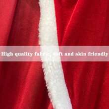 聖誕節成人中性連帽披風外套,聖誕老人服裝用於cosplay派對,紅色小紅帽風格,白色飾邊羊毛布料