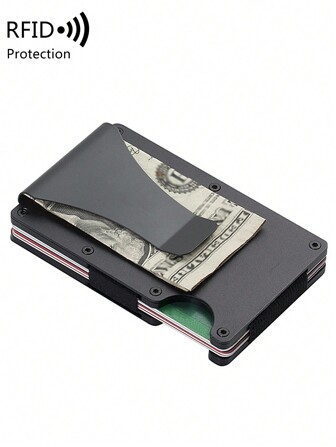 MIYIN Minimalistisk plånbok i aluminiumlegering - Smal I reptålig & pengarklämma Lätt avtagbar Pengar & kort Liten plånbok Multifunktionsmetallplånbok med pengaklämma För dagliga presenter till pojkvän/man/pappa närvarande (svart) Kortlåda Rånare Korthållare Korthållare Plånbok Visitkortshållare Kreditkortshållare Kreditkortsplånbok för män R-miniplånbok Kort