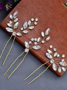 1 Miếng Của phụ nữ Vàng Pha lê Trang sức cô dâu Bộ ( Dây buộc tóc & Hoa tai ) Cho đám cưới , Buổi tiệc , Dạ hội - Vàng - Xem 5