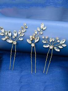 1 Miếng Của phụ nữ Vàng Pha lê Trang sức cô dâu Bộ ( Dây buộc tóc & Hoa tai ) Cho đám cưới , Buổi tiệc , Dạ hội - Vàng - Xem 7