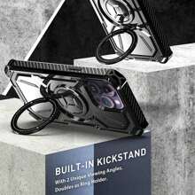 1 bộ Ốp lưng điện thoại chống rơi sạc không dây Blue Golden Armor bảo vệ tương thích với Apple IPhone 15, 14, 13, 12, 11, Pro Max, Plus, XR, 7/8G - Màu xanh lam - Xem 5