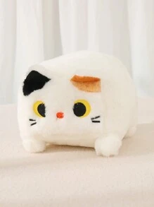 1 Pieza Juguete De Peluche En Forma De Gato Lindo De Color Aleatorio Para Entretenimiento De Mascotas - Blanco - Ver 1
