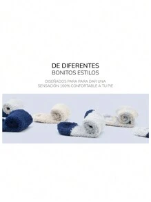 6 Pares De Calcetines Calientitos Hombre/ Mujer Térmicos Suaves y Cómodos para Invierno - Azul - Ver 3