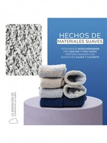 6 Pares De Calcetines Calientitos Hombre/ Mujer Térmicos Suaves y Cómodos para Invierno - Azul - Ver 2