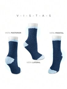 6 Pares De Calcetines Calientitos Hombre/ Mujer Térmicos Suaves y Cómodos para Invierno - Azul - Ver 6