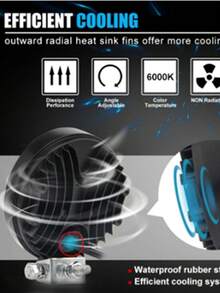 Faros 9 LED redondos luces delanteras todo terreno 4pulgadas 27w universales Par - Azul - Ver 3