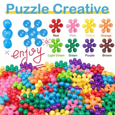 200 piezas de bloques de construcción para niños y niñas de tres años en adelante, juguetes educativos Stem para el desarrollo del cerebro, desarrollo de enfoque y atención, entrenamiento de destreza, recuerdos de fiesta de Navidad