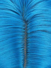 26inch Long Synthetic Machine Woven Wig, Blue, Curly Wavy Hairstyle - Blue - View 9