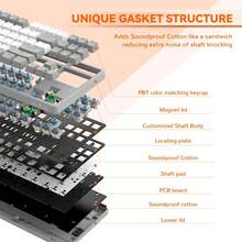Ak873/X87 Gaming Keyboard, With Rgb Backlit, Hot-Swappable, Pbt Keycaps, 75% Tkl Layout, Ergonomic Mechanical Keyboard, Customized Cable & Gray White/Blue Switch - gray white/blue switch - View 3