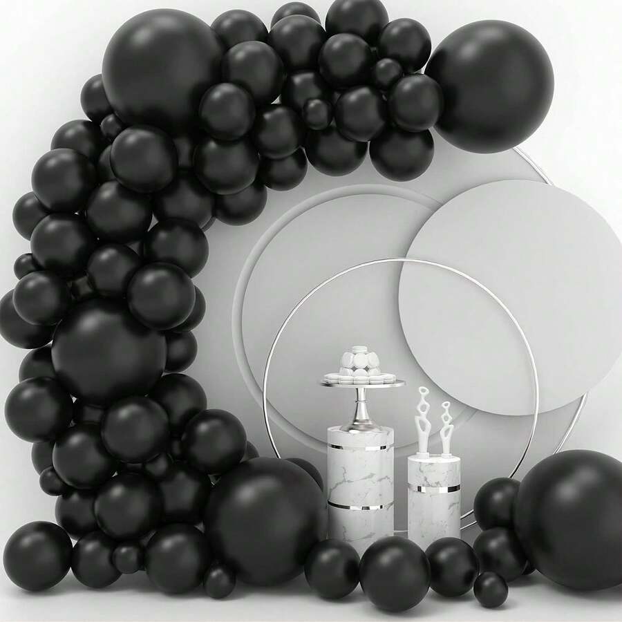 110 个彩色乳胶气球花环套件，110 个白色、红色、黑色、紫色、蓝色、绿色气球花环，各种尺寸 5 英寸、10 英寸、12 英寸、18 英寸，适用于婚礼、周年纪念、毕业派对装饰