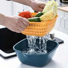 8入組雙層廚餘濾水器碗 (大/中/小),附廚房碗架、蔬菜水果籃、廚房鍋具配件、客廳水果盤、廚房收納籃