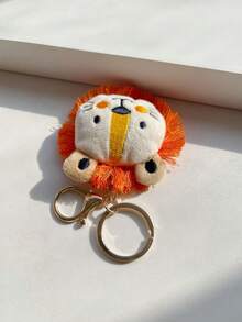 1只女士流蘇刺繡細節的獅子毛絨玩具汽車鑰匙扣,時尚可愛的鑰匙鍊,適合日常穿搭 - 彩色 - 查看 5