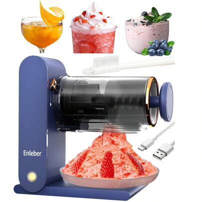 Máquina para Hacer Hielo raspado, máquina de granizados con Cuchillas de Acero Inoxidable para Cono de Nieve, Plato de Hielo, Molde para Cubitos de Hielo, afeitadora de Hielo