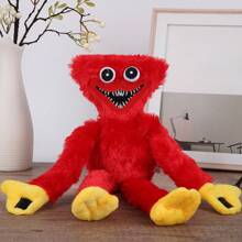 1只帶香腸嘴的紅色毛絨玩具,毛茸茸的怪物,有趣又可愛的送禮毛絨動物