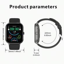 男士女士智慧手錶 1.83 吋高清觸控螢幕睡眠監測/100+ 運動模式/智慧語音助理/無線通話/健身防水智慧手環相容 Ios Android - 銀色 - 查看 8