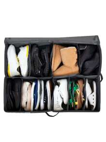 1 Hộp Đựng Giày Nhiều Ngăn Màu Đen Họa Tiết Hình Học Hộp Đựng Giày Tại Nhà - màu đen - Xem 5