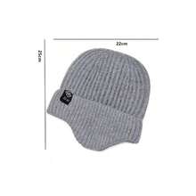 Knitted Earflap Beanie Hat With Thick Lining For Men In Winter - Light Grey - View 2