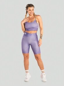 Women Sports Shorts - Màu tím - Xem 4