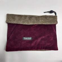 1入組紅色簡約風格暖色兩層灰絨围巾，防紫外線保護，適用於成人 - 酒紅色 - 查看 2