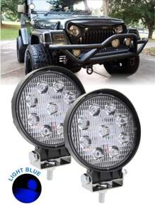 Faros 9 LED redondos luces delanteras todo terreno 4pulgadas 27w universales Par - Azul - Ver 1