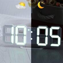 1 Reloj Digital Led 3d, Reloj Led De Dormitorio Para Decoración Del Hogar - Blanco - Ver 4
