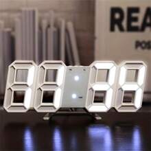 1 Reloj Digital Led 3d, Reloj Led De Dormitorio Para Decoración Del Hogar - Blanco - Ver 2