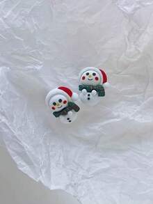 6 Pares De Arete Navideños Reno/santa Claus Fairybae E023 - Café integral - Ver 8